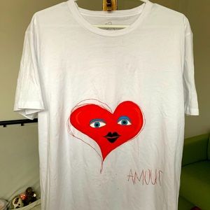 Hand painted heart shirt